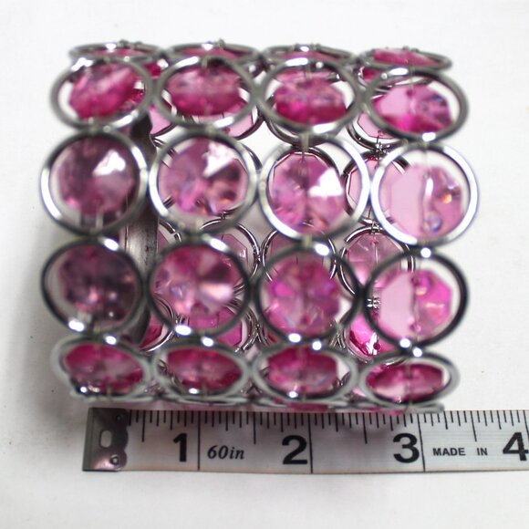 Older Avon Birthstone Colored Votive Holder - October - Pink - 6 Tealights - Picture 11 of 12